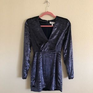 & Other Stories Blue Velvet Dress